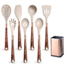 Silicone Kitchen Utensils Set - Heat Resistant, Non-stick, Rose Gold Plated Handles - Julia M LifeStyles