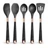 Silicone Kitchen Utensils Set - Heat Resistant, Non-stick, Rose Gold Plated Handles - Julia M LifeStyles