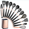 Silicone Kitchen Utensils Set - Heat Resistant, Non-stick, Rose Gold Plated Handles - Julia M LifeStyles