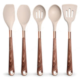 Silicone Kitchen Utensils Set - Heat Resistant, Non-stick, Rose Gold Plated Handles - Julia M LifeStyles