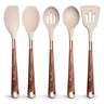 Silicone Kitchen Utensils Set - Heat Resistant, Non-stick, Rose Gold Plated Handles - Julia M LifeStyles