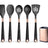 Silicone Kitchen Utensils Set - Heat Resistant, Non-stick, Rose Gold Plated Handles - Julia M LifeStyles