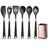 Silicone Kitchen Utensils Set - Heat Resistant, Non - stick, Rose Gold Plated Handles - Julia M LifeStyles