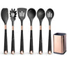Silicone Kitchen Utensils Set - Heat Resistant, Non - stick, Rose Gold Plated Handles - Julia M LifeStyles