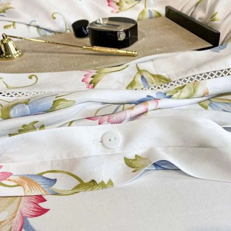 Silk Floral Bedding Set - Julia M LifeStyles