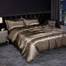 Soft 100% Imitate Silk Satin Duver Cover Sheet Pillow shams Multiple Colors Twin Double (1Duvet Cover+1FlatSheet+2Pillowcases) - Julia M LifeStyles