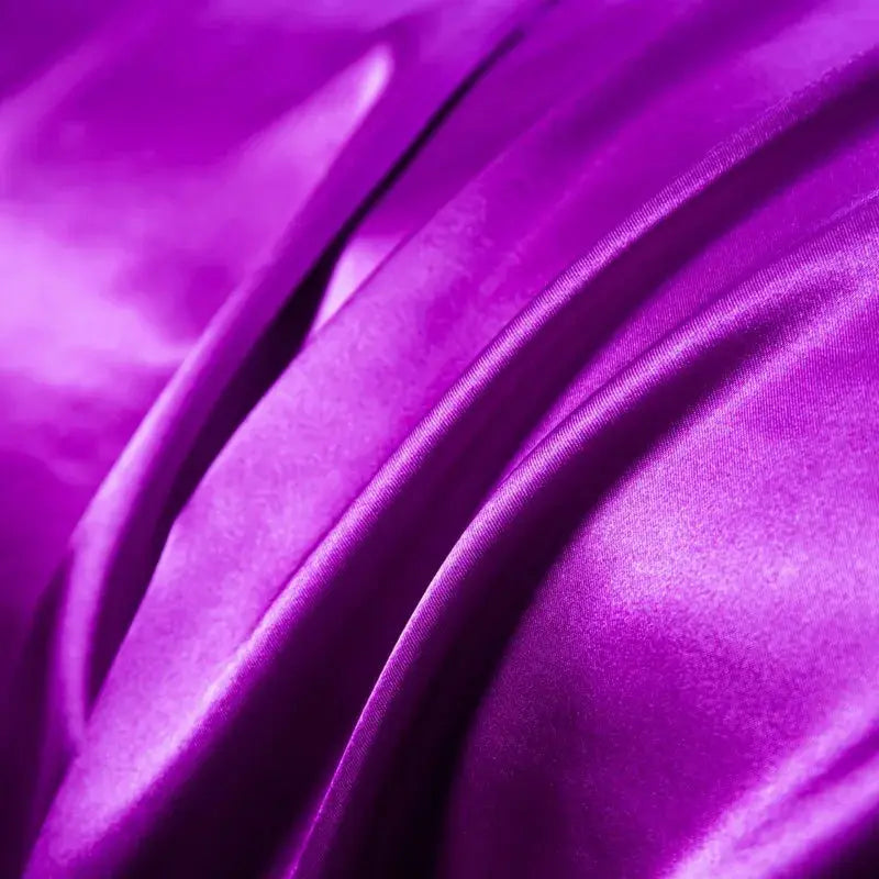 Soft 100% Imitate Silk Satin Duver Cover Sheet Pillow shams Multiple Colors Twin Double (1Duvet Cover+1FlatSheet+2Pillowcases) Julia M LifeStyles