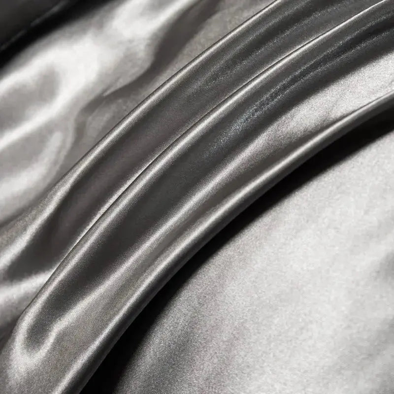 Soft 100% Imitate Silk Satin Duver Cover Sheet Pillow shams Multiple Colors Twin Double (1Duvet Cover+1FlatSheet+2Pillowcases) Julia M LifeStyles