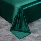 Soft 100% Imitate Silk Satin Duver Cover Sheet Pillow shams Multiple Colors Twin Double (1Duvet Cover+1FlatSheet+2Pillowcases) Julia M LifeStyles