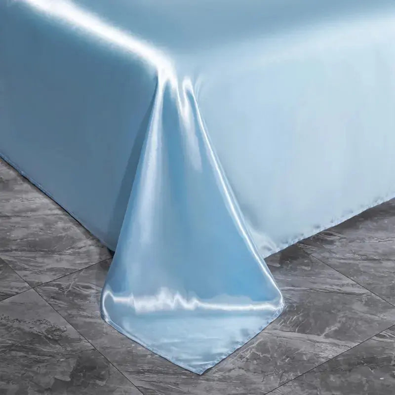 Soft 100% Imitate Silk Satin Duver Cover Sheet Pillow shams Multiple Colors Twin Double (1Duvet Cover+1FlatSheet+2Pillowcases) Julia M LifeStyles