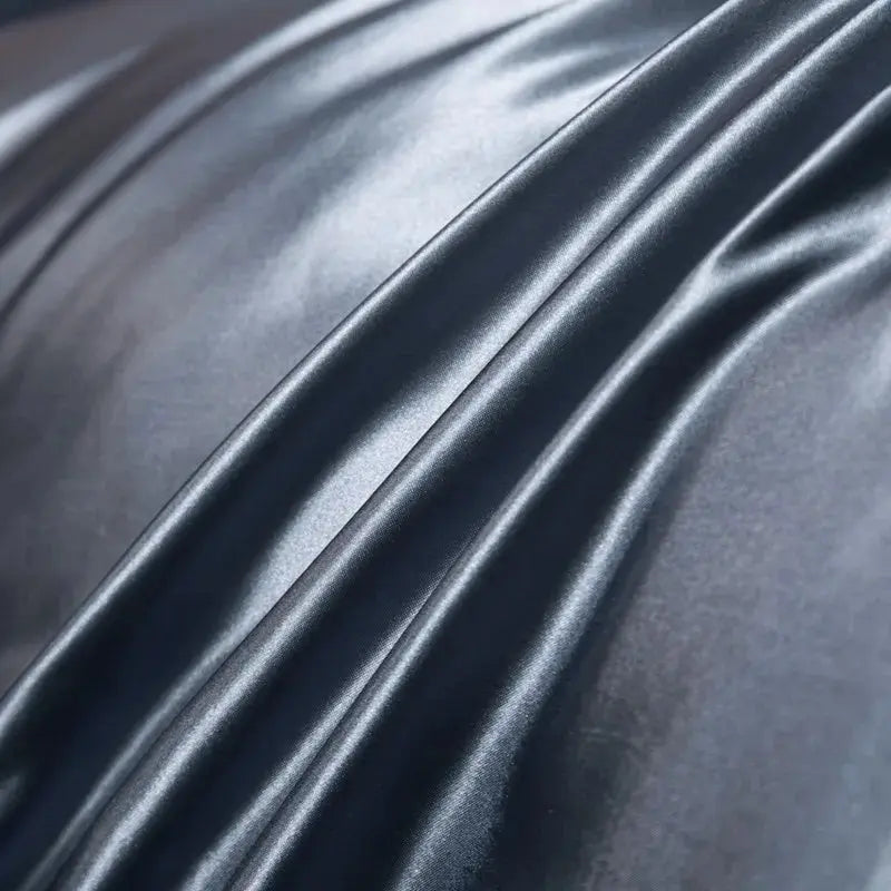 Soft 100% Imitate Silk Satin Duver Cover Sheet Pillow shams Multiple Colors Twin Double (1Duvet Cover+1FlatSheet+2Pillowcases) Julia M LifeStyles