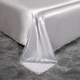 Soft 100% Imitate Silk Satin Duver Cover Sheet Pillow shams Multiple Colors Twin Double (1Duvet Cover+1FlatSheet+2Pillowcases) Julia M LifeStyles