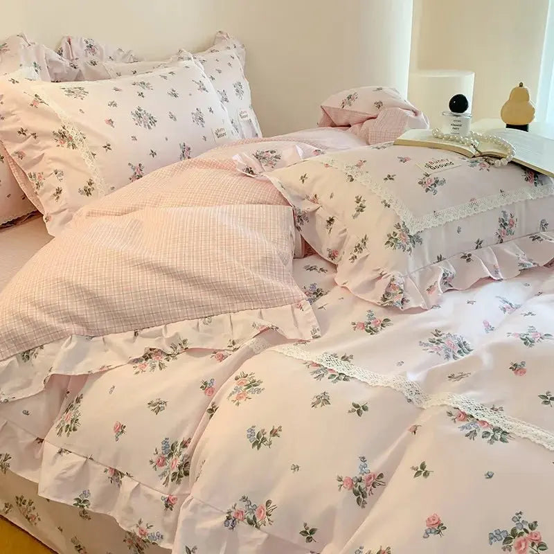 Spring Garden Floral Duvet Cover Set - 100% Cotton, Double Queen - Julia M LifeStyles