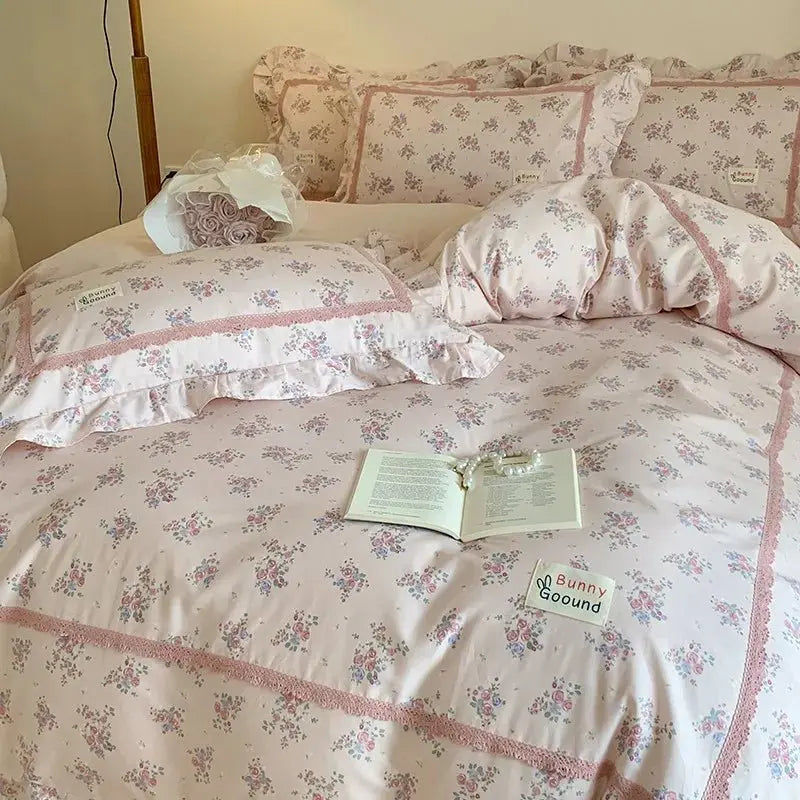 Spring Garden Floral Duvet Cover Set - 100% Cotton, Double Queen - Julia M LifeStyles