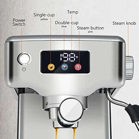Stainless Steel Espresso Machine with Milk Frother for Cappuccino, Latte, Touch Screen Espresso Coffee Maker for Home (Modern) Stainless Steel Espresso Machine with Milk Frother for Cappuccino, Latte, Touch Screen Espresso Coffee Maker for Home (Modern) 1005006064075258-United States 149