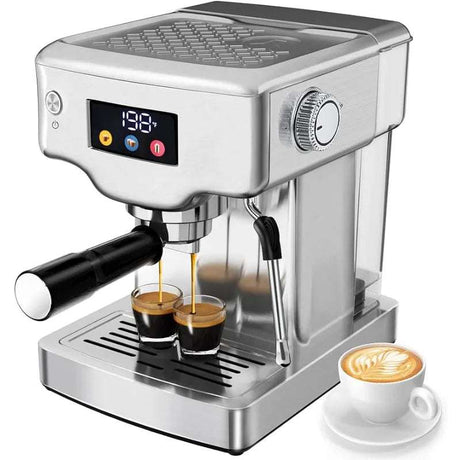 Stainless Steel Espresso Machine with Milk Frother for Cappuccino, Latte, Touch Screen Espresso Coffee Maker for Home (Modern) Stainless Steel Espresso Machine with Milk Frother for Cappuccino, Latte, Touch Screen Espresso Coffee Maker for Home (Modern) 1005006064075258-United States 149