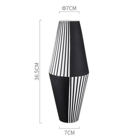 Striped Monochrome Ceramic Flower Vase - Julia M LifeStyles