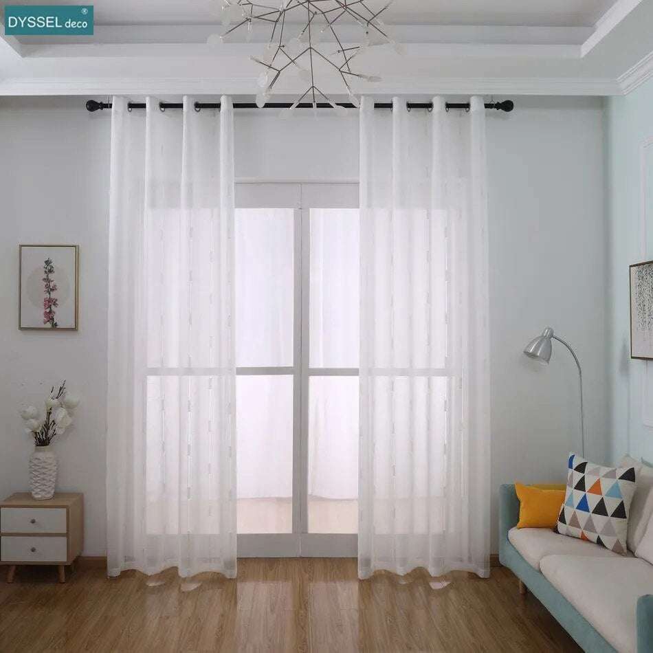Striped Semi-Sheer European Window Curtain Striped Semi-Sheer European Window Curtain 1005004672939161-Color C-W100cm x H130cm-1.GTOMMET TOP-China sheer curtains 35
