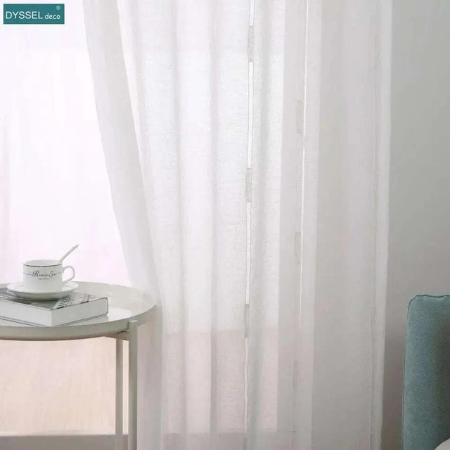 Striped Semi-Sheer European Window Curtain - Julia M LifeStyles
