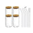 Julia M LifeStyles Glass Bubble Tea Cup Set - 4 Stylish Cups with Lids & Straws - Julia M LifeStyles