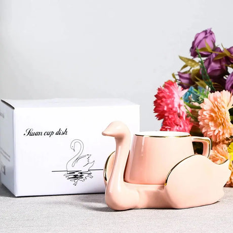 Swan Luxury Porcelain Coffee Cup and Saucer Set - 110ml - Julia M LifeStyles