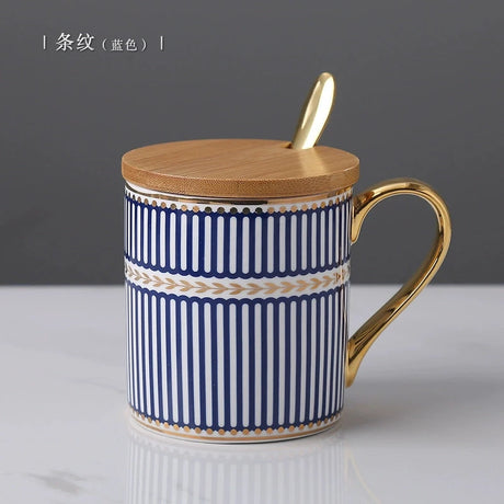 Florence Exquisite European-Style Bone China Mug with Lid and Spoon Julia M LifeStyles