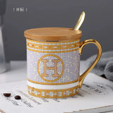 Florence Exquisite European-Style Bone China Mug with Lid and Spoon Julia M LifeStyles