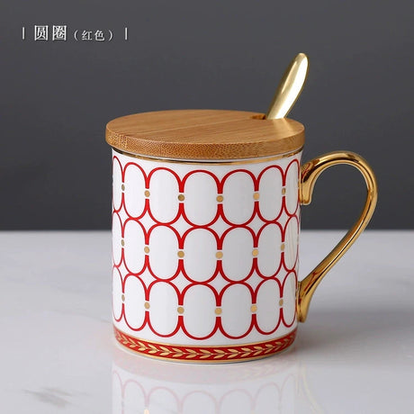 Florence Exquisite European-Style Bone China Mug with Lid and Spoon Julia M LifeStyles