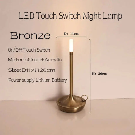 Table lamp for bedroom Rechargeable Wireless touch lamp Camping candle Creative lamp rechargeable USB-C desk lamp - Julia M LifeStyles