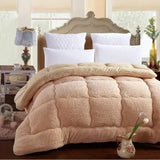 Thick Lambskin Warmth Retention Material Double Bed Winter Quilt - Julia M LifeStyles