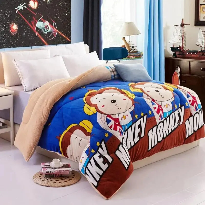 Thick Lambskin Warmth Retention Material Double Bed Winter Quilt - Julia M LifeStyles