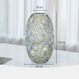 Transparent Glass Vase Gold Craft Trace - Julia M LifeStyles