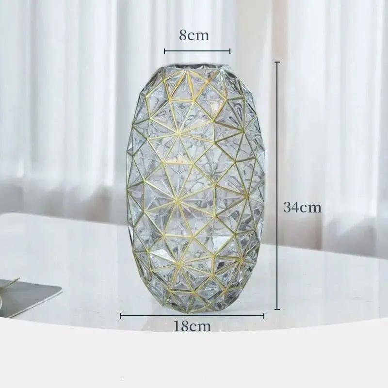 Transparent Glass Vase Gold Craft Trace - Julia M LifeStyles