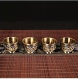 Vintage Bronze Gift Box Tray Cup Kung Fu Tea Set - Julia M LifeStyles