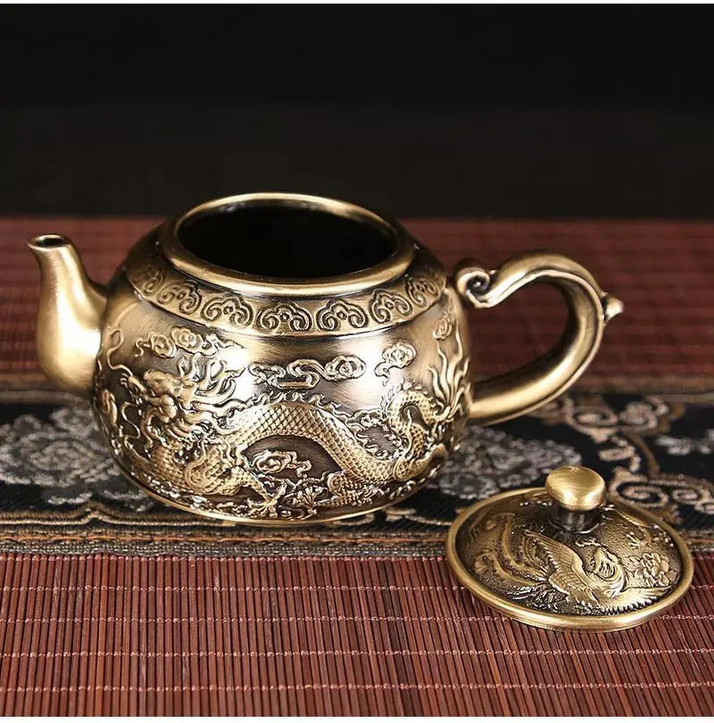 Vintage Bronze Gift Box Tray Cup Kung Fu Tea Set - Julia M LifeStyles