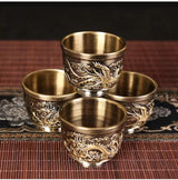 Vintage Bronze Gift Box Tray Cup Kung Fu Tea Set - Julia M LifeStyles