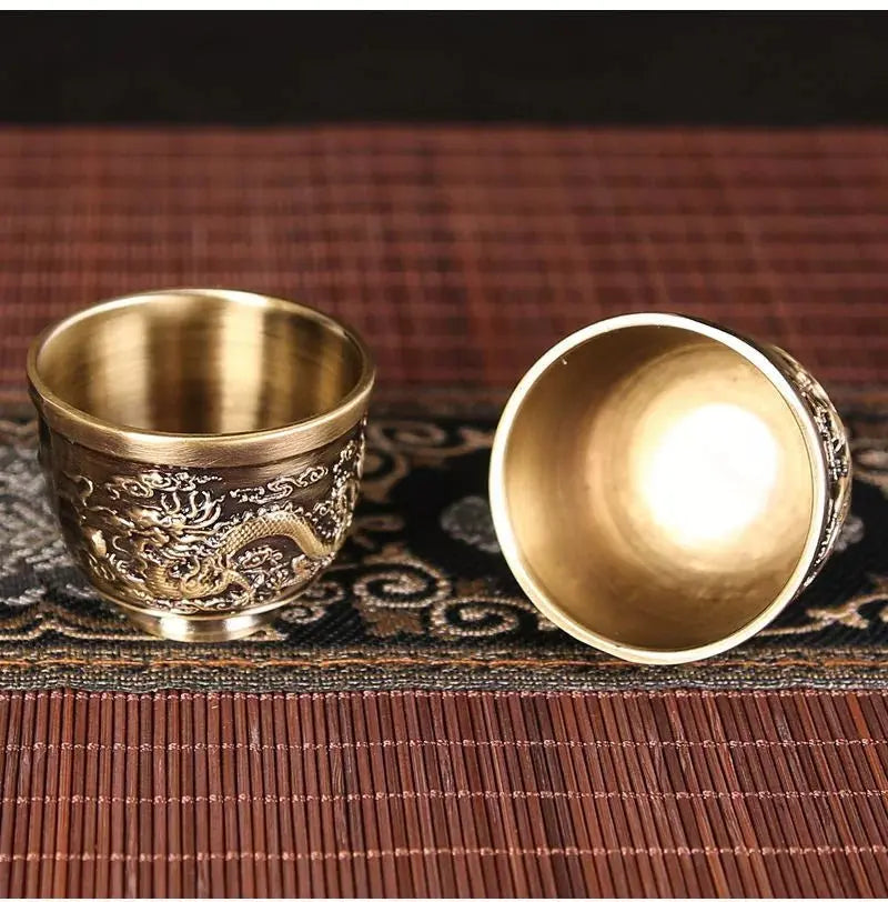 Vintage Bronze Gift Box Tray Cup Kung Fu Tea Set - Julia M LifeStyles