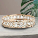 Vintage Hollow-carved Glass Mirror Tray - Keep Your Sundries Organized in Style - Elevate Any Setting - Julia M LifeStyles