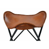 Vintage Leather Butterfly Folding Stool - Julia M LifeStyles