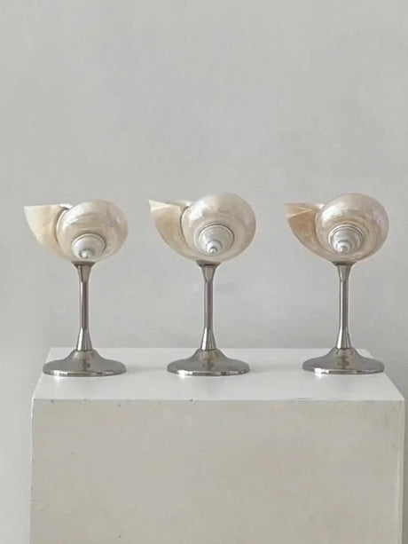 Vintage Shell & Metal Champagne Glasses Set - Julia M LifeStyles