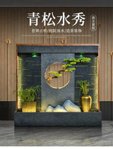 Water Curtain Wall Flowing Water Ornaments Humidified Rockery House Modern Hallway Screen Fish Pond Hotel Creative Front Desk Wall Fountain - Julia M LifeStyles