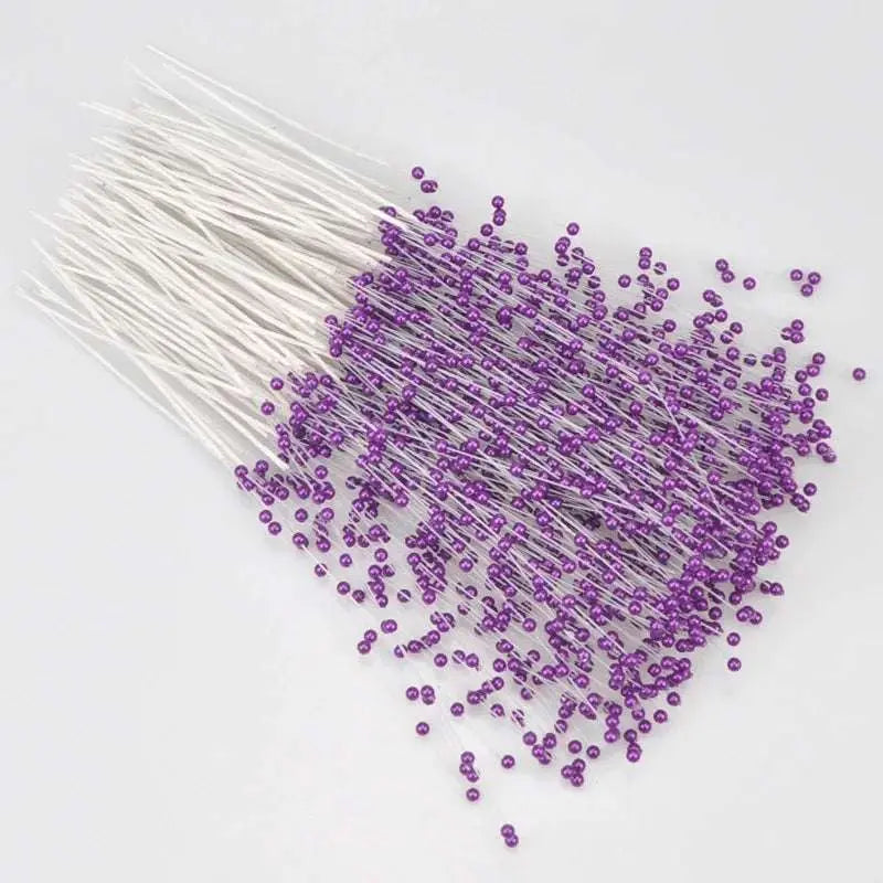 White Pearl Beaded Flower Stems - Julia M LifeStyles