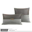 Wild House Modern Light Luxury Gray Leather Stitching Pillow Metal Buckle Decorative Cushions Sofa Cushion Sets - Julia M LifeStyles