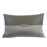 Wild House Modern Light Luxury Gray Leather Stitching Pillow Metal Buckle Decorative Cushions Sofa Cushion Sets - Julia M LifeStyles