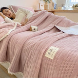 Winter Coral Fleece Minimalist Bed Blanket - Julia M LifeStyles
