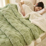 Winter Coral Fleece Minimalist Bed Blanket - Julia M LifeStyles