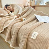 Winter Coral Fleece Minimalist Bed Blanket - Julia M LifeStyles