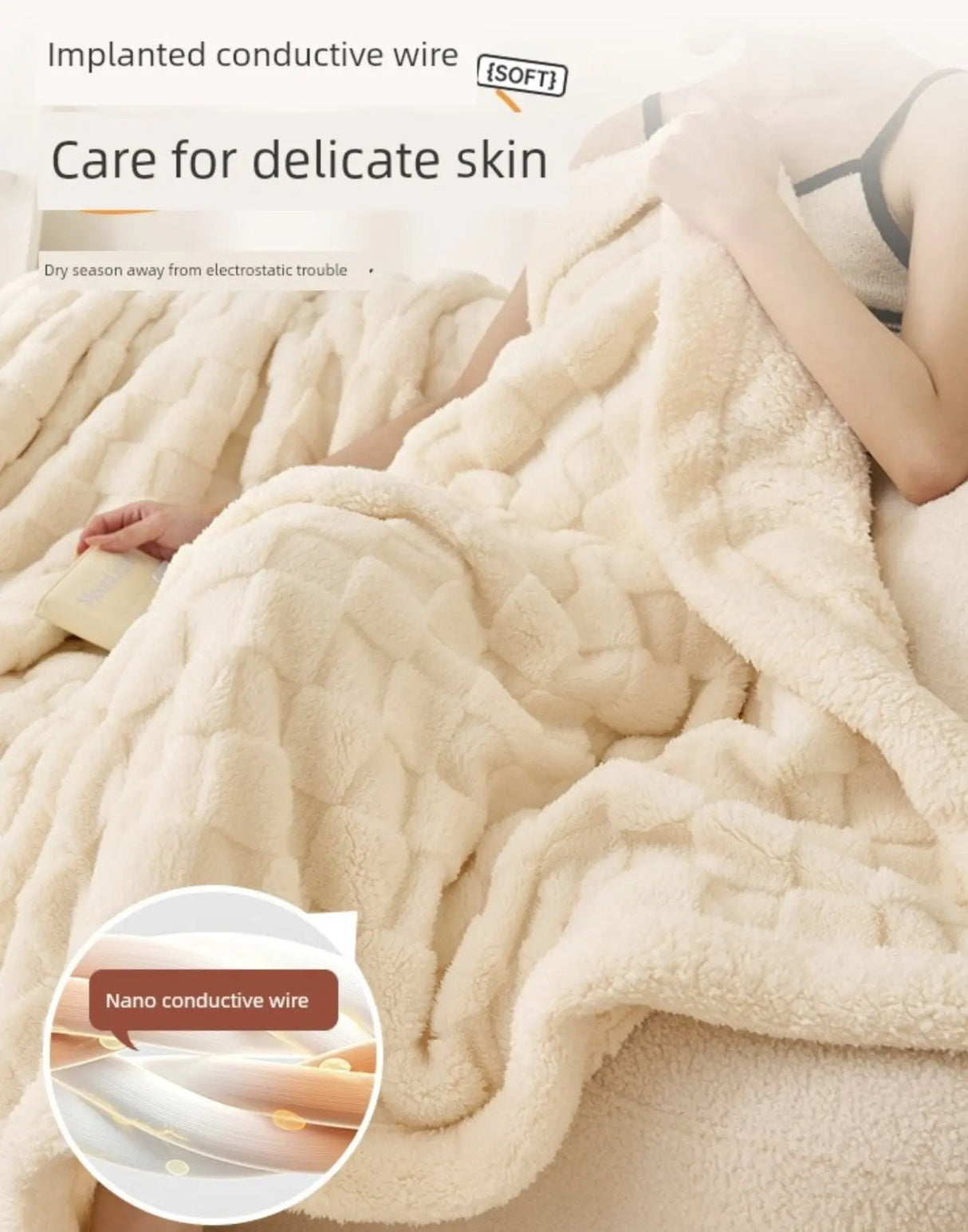 Winter Coral Fleece Minimalist Bed Blanket - Julia M LifeStyles