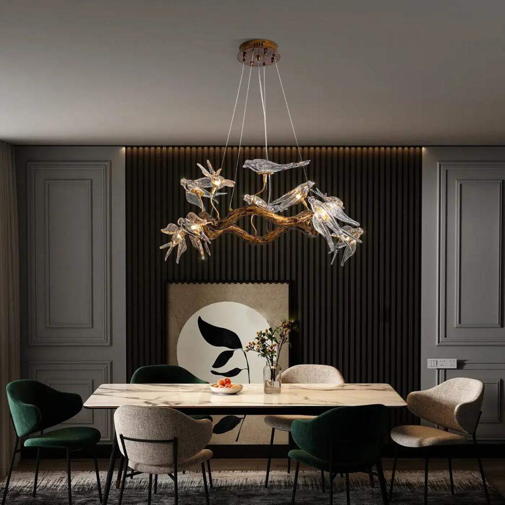 The Aviary Lumière™ Branch Chandelier Handcrafted Crystal & Glass Statement Lighting