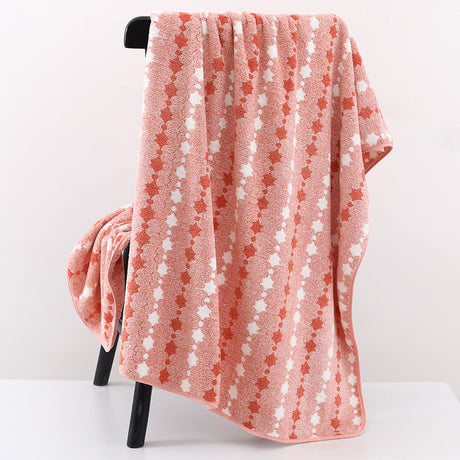 Wide Stripe Dark Stripe Coral Velvet Printing Towels Suit